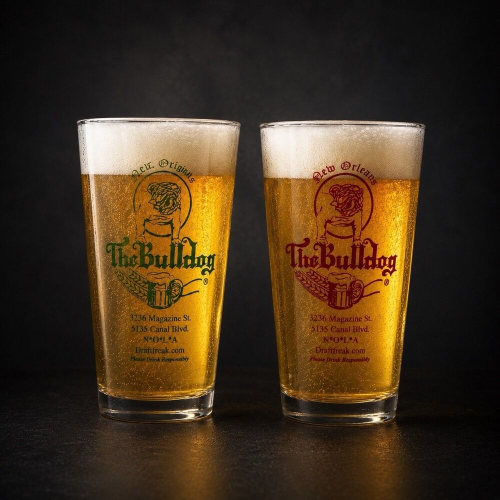 The Bulldog New Orleans Pint Glass Set Funny Bar Glass Smell This Nerd